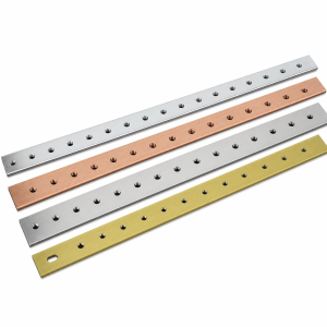 Customized 1-meter grounding copper bus bars, purple copper/brass with tin and nickel plating, bus bars for electrical distribution cabinets. 一米定制接地接线铜排 紫铜 / 黄铜镀锡镀镍汇流排 配电柜导电母排