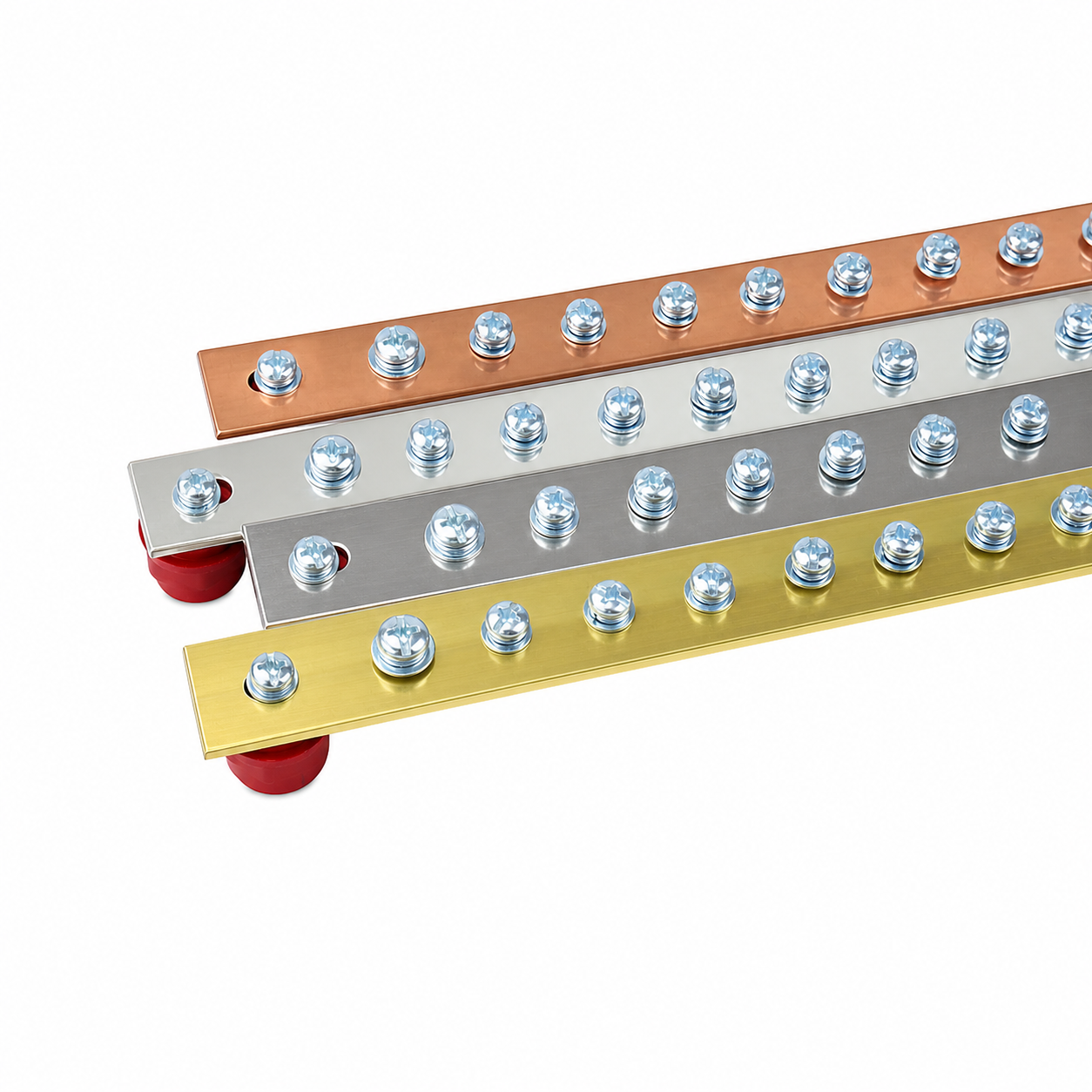 19-inch cabinet grounding copper strip | Purple copper / Brass / Tin-plated / Nickel-plated material.19英寸机柜接地铜排|紫铜 / 黄铜 / 镀锡 / 镀镍材质 - 2